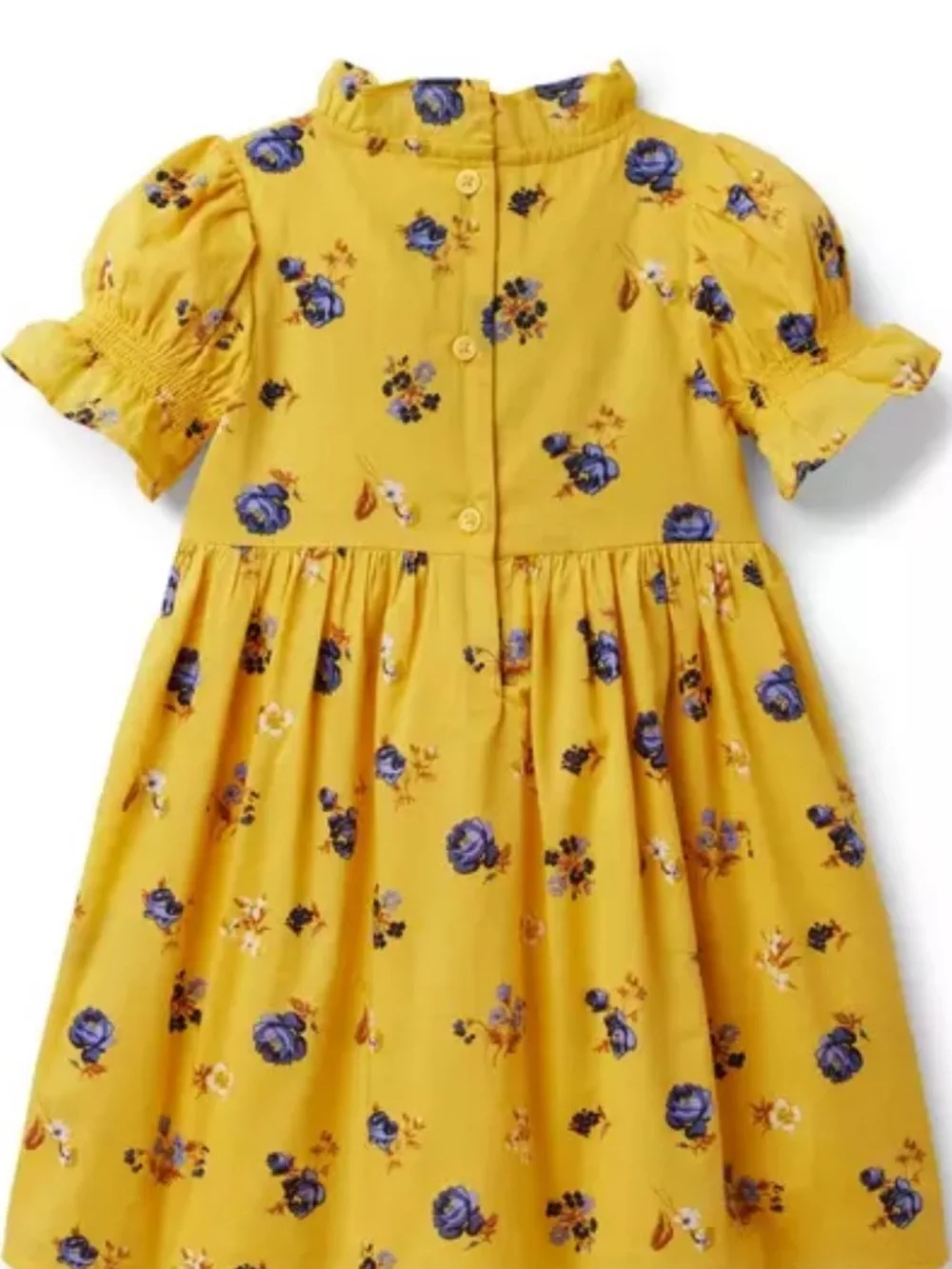 Janie & Jack Girls Yolk Yellow Floral The Hannah Floral Smocked Dress Size 8 10